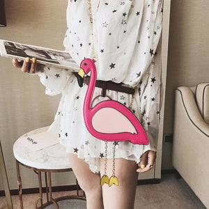 Girls Flamingo Shape Purse Satchel Crossbody Shoulder Bag Messenger Handbag