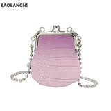 Stone Pattern PU Mini Shoulder Bag Women Lipstick Crossbody Bags