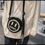 Ugly Japanese Couple Crossbody Small Round Bag Girl