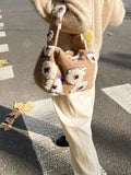 Winter High Faux Fur Women's Handbag Soft Plush Shoulder Bag Female Tote
