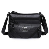 Soft Leather Female Messenger Bag Retro Solid Shoulder Bags Casual Large Capacit