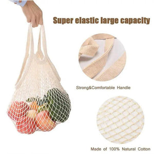 5Pcs Cotton String Shopping Bags Reusable Washable Fruit Vegetable Storage Mesh