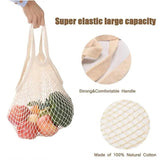 5Pcs Cotton String Shopping Bags Reusable Washable Fruit Vegetable Storage Mesh