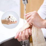 5Pcs Cotton String Shopping Bags Reusable Washable Fruit Vegetable Storage Mesh