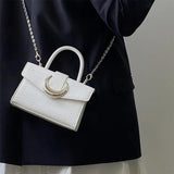 Moon Lock Crocodile Print Crossbody Bag for Women