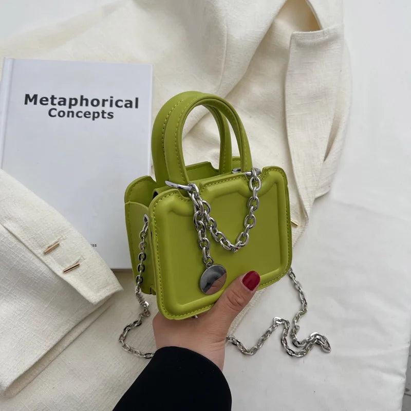 Mini PU Leather Shoulder Crossbody Bags for Women Chain Handbags Purses