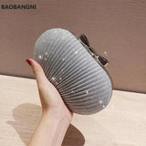 Beaded Rhinestone Evening Bag Chain Shoulder Handbag