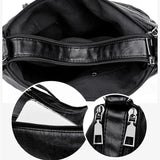 Printed Leather Messenger Bag Women's Shoulder Crossbody Bag