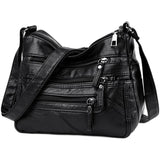 Printed Leather Messenger Bag Women's Shoulder Crossbody Bag