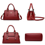 3-Layer Women Handbags High Leather Shoulder Crossbody Tote Bag