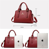 3-Layer Women Handbags High Leather Shoulder Crossbody Tote Bag