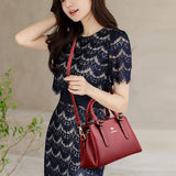 3-Layer Women Handbags High Leather Shoulder Crossbody Tote Bag