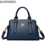 3-Layer Women Handbags High Leather Shoulder Crossbody Tote Bag