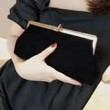 Velvet Evening Clutch Bag Rhinestone Handbag Purse with Chain