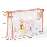 2PCS Fish Scales Laser Make Up Bag Transparent PVC Cosmetic Bag Waterproof