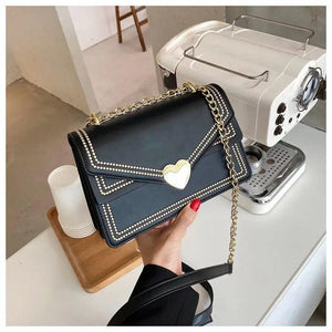 Heart PU Leather Japanese Style School Shoulder Crossbody Bags Purses