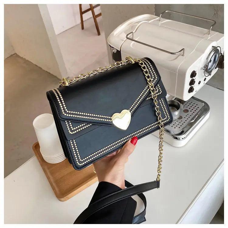 Heart PU Leather Japanese Style School Shoulder Crossbody Bags Purses