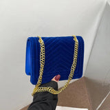 Velvet Shoulder Bag Chain Handbag for Women