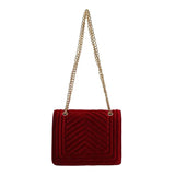 Velvet Shoulder Bag Chain Handbag for Women