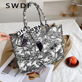 Large Canvas Tote Bag for Women, Top Handle Shoulder Bag