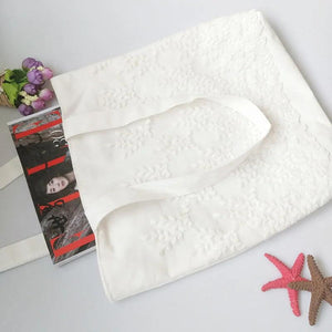 Women Shoulder Bags Lace Floral Embroidery Handbags Canvas Bag