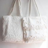 Women Shoulder Bags Lace Floral Embroidery Handbags Canvas Bag