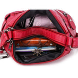 Women's Soft Leather Shoulder Bag Crossbody Multi-layer Small Messenger Handbag