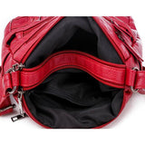 Women's Soft Leather Shoulder Bag Crossbody Multi-layer Small Messenger Handbag