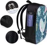 Sleepy Whale Underwater Doodle Cartoon Backpack 17 Inch