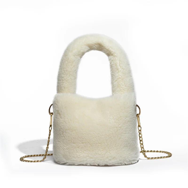 Faux Fur Small Handbags And Purse Handle Tote's Bags For Women