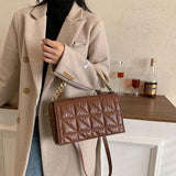 Winter Women Bag Casual Air Down Padded Handbag Metal Chain Women Shoulder Bag