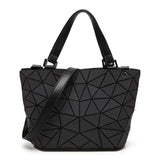 Women Geometric Handbag Hologram Laser Tote Luminous Bag