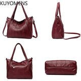 Large Capacity Tote Shoulder Bag High Leather Sac Casual Handbag Purse