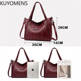 Large Capacity Tote Shoulder Bag High Leather Sac Casual Handbag Purse