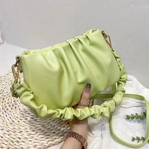 Pleated Cloud Bag Texture Messenger Bag Female Niche Joker