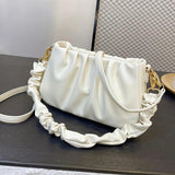 Pleated Cloud Bag Texture Messenger Bag Female Niche Joker