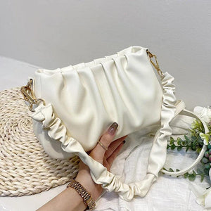 Pleated Cloud Bag Texture Messenger Bag Female Niche Joker