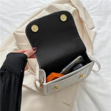 Chain Crossbody Bag Small Square Leather Shoulder Handbag
