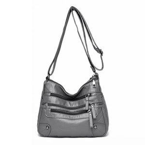 Soft Leather Shoulder Bag Multi-Layer Handbag