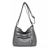 Soft Leather Shoulder Bag Multi-Layer Handbag