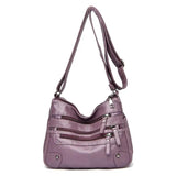 Soft Leather Shoulder Bag Multi-Layer Handbag