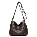 Soft Leather Shoulder Bag Multi-Layer Handbag