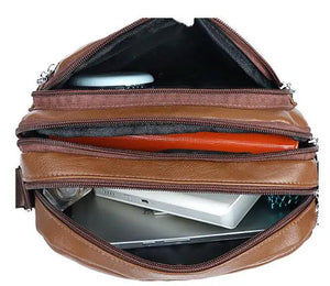 Chuwanglin Soft PU Leather Ladies Shoulder Messenger Bag Double Zipper Bolsa