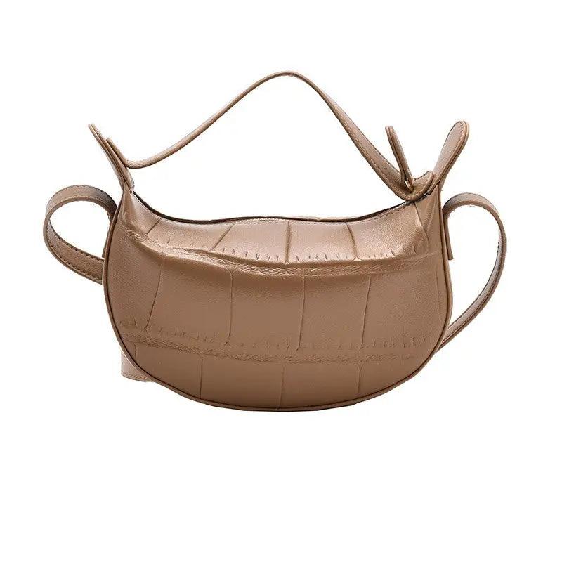 Vintage Stone Pattern PU Leather Crossbody Bag for Women