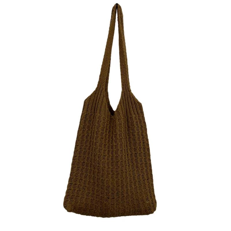 Casual Knitted Shoulder Bag Large Tote Beach Travel Handbag