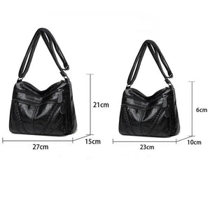 Women's Soft Leather Shoulder Bag Handbag Multi-Layer Classic Crossbody Bag