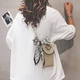 Red Linen Grass Woven Pu Single Shoulder Messenger Small Square Bag