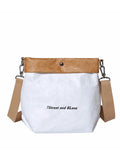 Canvas Bucket Bag Shoulder Crossbody Contrast Handbag Letter Tote Commuter