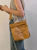 Canvas Bucket Bag Shoulder Crossbody Contrast Handbag Letter Tote Commuter