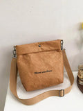 Canvas Bucket Bag Shoulder Crossbody Contrast Handbag Letter Tote Commuter